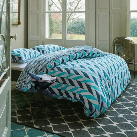 Essenza Bettwäsche Bettwäsche Criss Cross aqua von Esprit